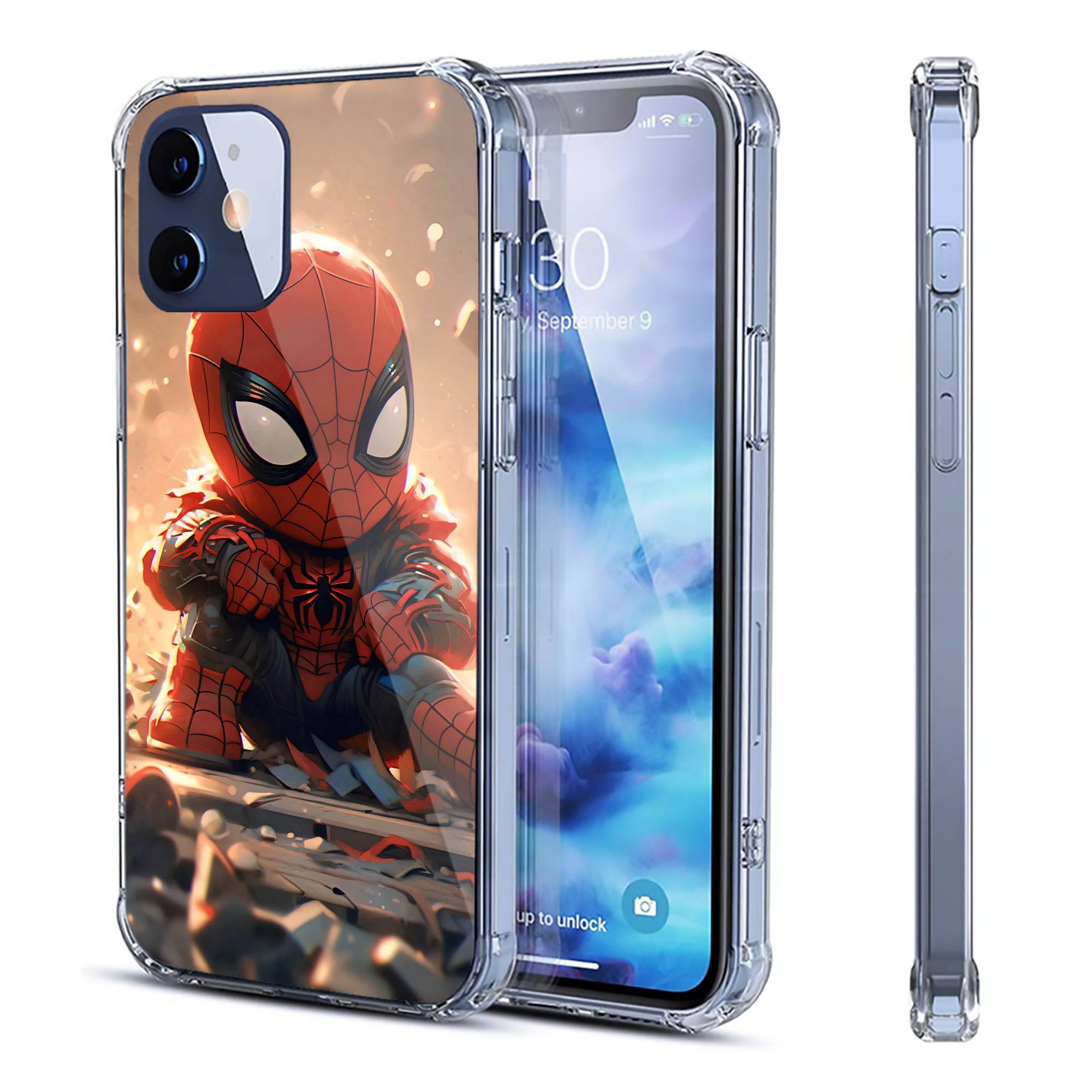 （画像用） Spider Man スパイダーマン 【iPhone 12シリーズ対応】透明スマホケース（クリアソフトケース）